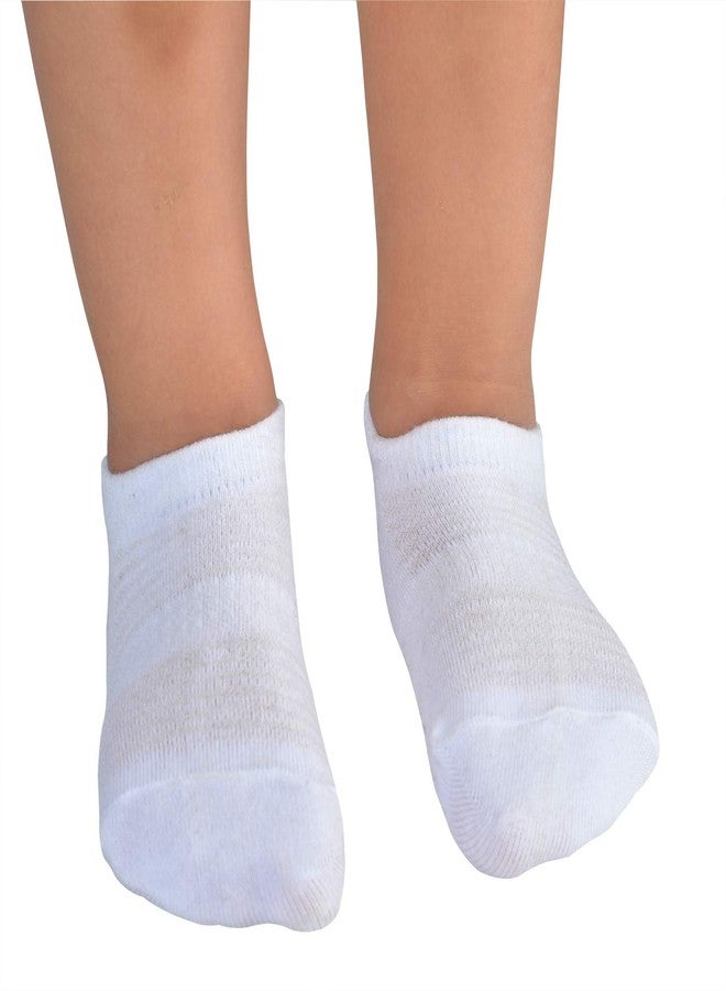 JORMATT 6 Pairs Toddler Little Girls Boys No Show Socks Thin Cotton Soft Anti Slip Low Cut Socks Breathable With Grips, White S - Image 3